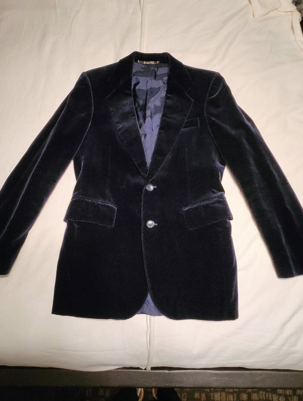 Jupiter Navy Velvet Blazer Jacket Men's Small 2-Button Slim Fit - Picture 6 of 10
